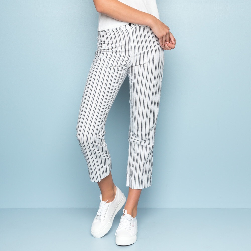 Merona Gray&White Pinstripe Ankle Pants Brand New